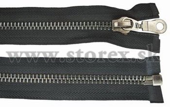 Zips ierny nikel 8 mm - deliten 60 cm