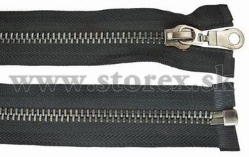Zips čierny nikel 8 mm - deliteľný 65 cm